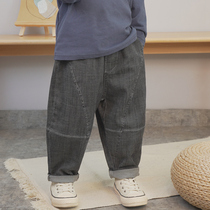 Boys jeans 2021 spring and autumn new trousers Childrens clothing Western style childrens Japanese and Korean loose casual pants
