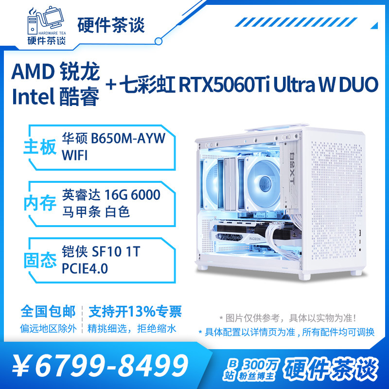 Hardware Tea Talk Mini Case Itx 5060Ti 13Th Generation I5 14600Kf Computer Portable Desktop