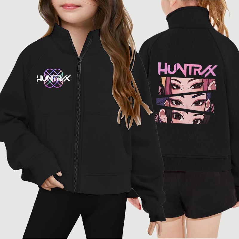 New Foreign Trade Demon Hunters Kpop Print Fashion Children's Autumn Cardigan Jacket