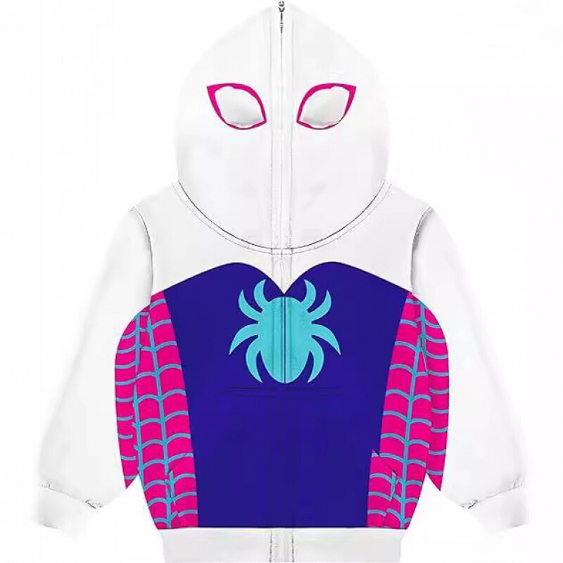 Hot Selling Spider-Man Cartoon Hoodie Toddler Halloween Cos Sweatshirt Zipper Hoodie Casual Wear