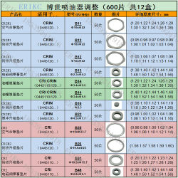 일반적인 레일 ERIKC 인젝터 조정 개스킷