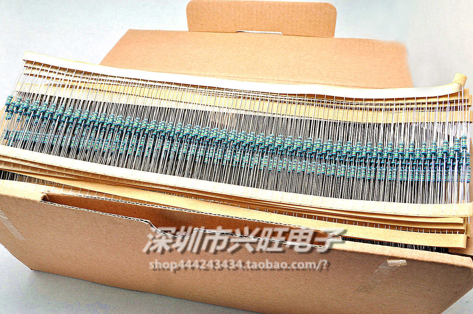 1/4W金属膜电阻 1 %五色环0.25W 编带装100只常销1k 10k 220R 5%