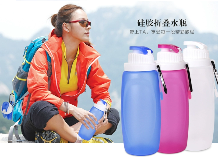 Thể dục thể thao off-road cưỡi silicone cốc nước leo núi ngoài trời di động ráp túi nước chạy thể thao chai nước mềm bình đựng nước uống bằng nhựa có vòi