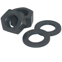 PVC hexagon nut M3-M20 plastic flat pad pvc acid and alkali resistant corrosion resistant plastic nut gasket