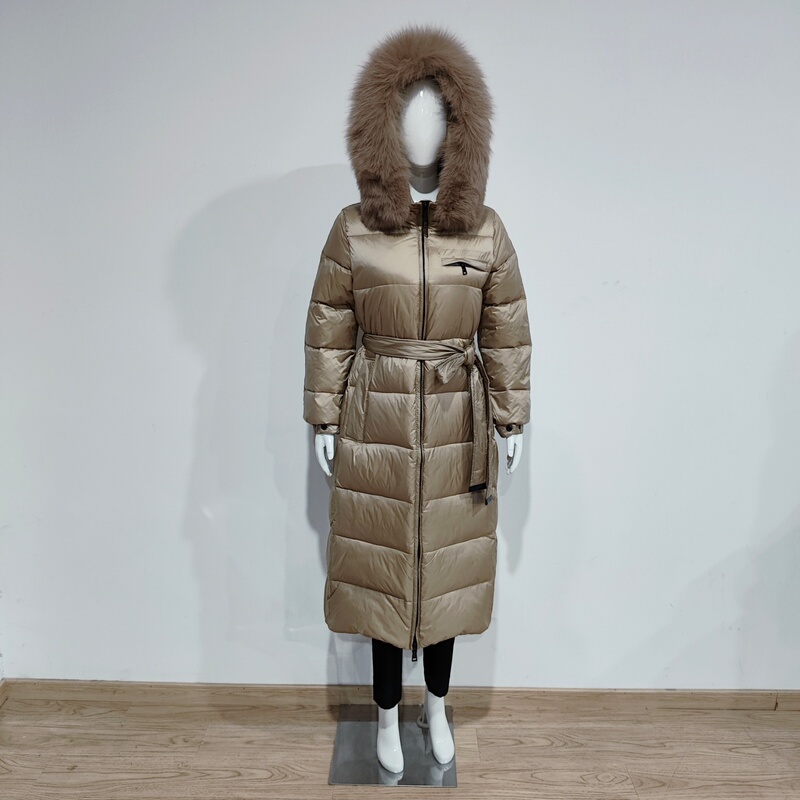 Cut-Label Export Italian Winter Women's Goose down Coat, Long, Thick, Warm, Plus-Size, Hooded, Fur Collar, down Trench Coat Cut-Label Export Italian Winter Women's Goose down Coat, Long, Thick, Warm, Plus-Size, Hooded, Fur Collar, down Trench Coat
