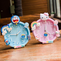 Childrens small alarm clock cute cartoon alarm boy and girl student dormitory bedside desktop silent clock