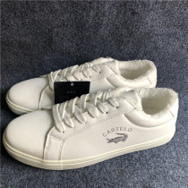 Winter new mens cotton shoelace hair warm cold casual shoes Joker plus velvet flat mens shoes Special