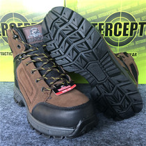 Foreign Trade Single Winter Mens Boots Anti-Smashing Labor Shoes Anti Slip Wear Wear Genuine Leather High Help Shoes Outdoor Working Shoes Steel Head Tuck