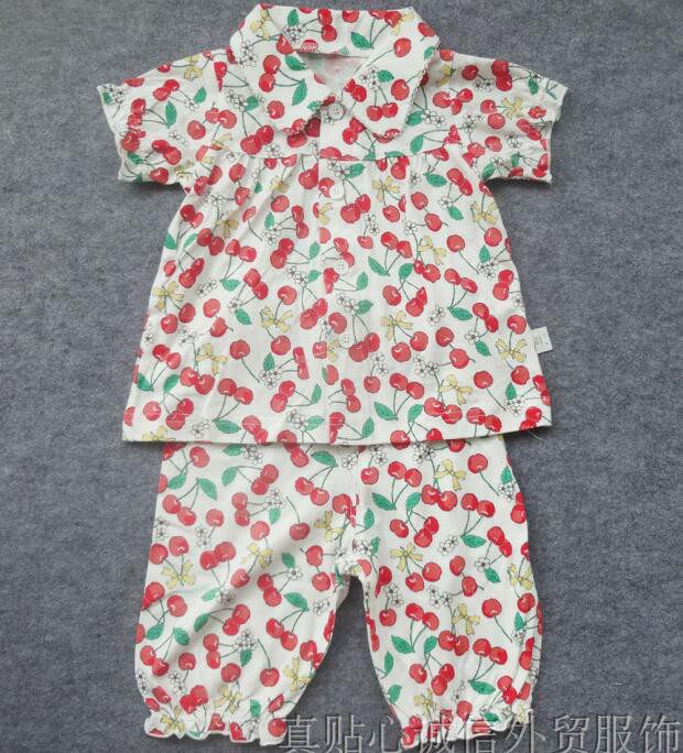 Japanese single girl baby broken size cotton tops and pants separately snap buttoned cardigans shorts home clothes go out pajamas