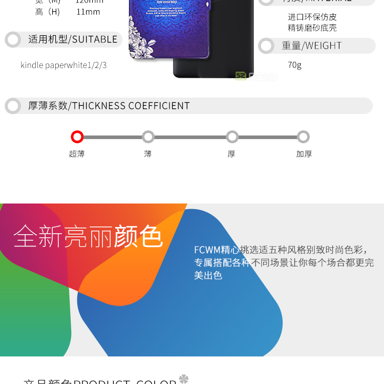 Các bảo vệ bìa fcwm kindle paperwhite3 / 4 eBook mỏng bao da mới shell 958 Ngủ KPW3 - Phụ kiện sách điện tử ốp lưng ipad pro 9.7