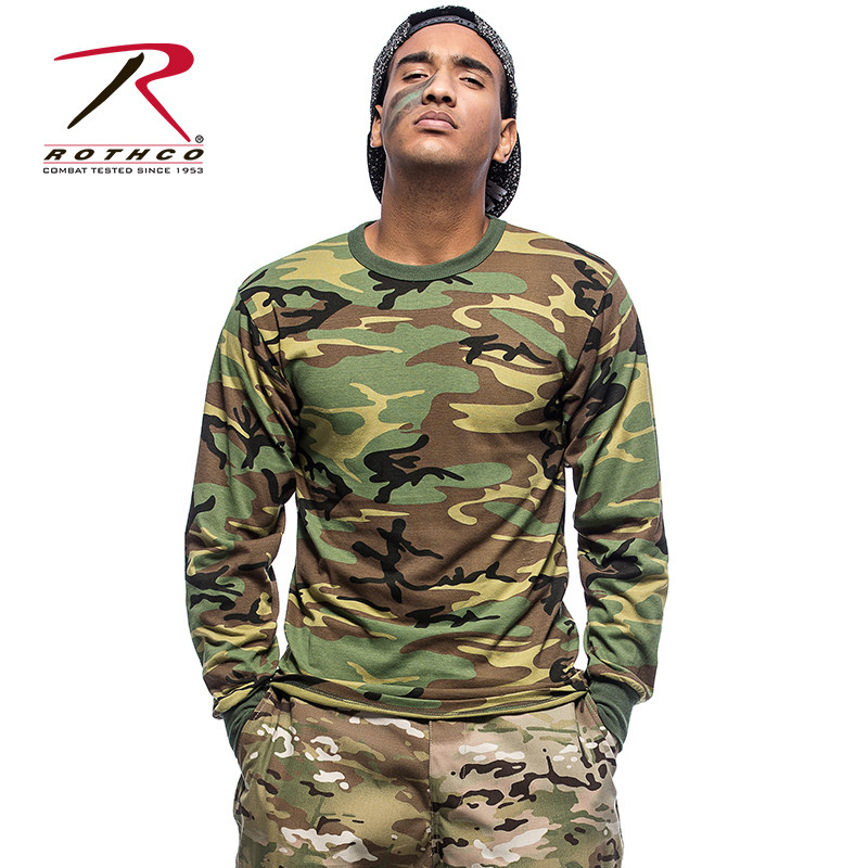 Rothco American Loose Long Sleeve T-shirt Tactical Training Hit Bottom Fashion Hip-hop Spring Autumn