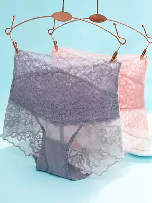 Official website Tingmei ancient and modern high waist underwear women lace belly no trace lifting hip body cotton crotch breifs