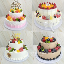 2022 new online red creative two-tier European style fruit cake model simulation custom shop window furnishing samples