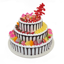 Cake model European fruit multi-layer three-layer chocolate fruit cake model simulation custom window sample