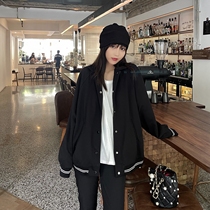 Lazy Brother-in-law Flipped Baseball Jacket Early Autumn Retro Cardiovert Cardiovert Sloth College Wind Blouse