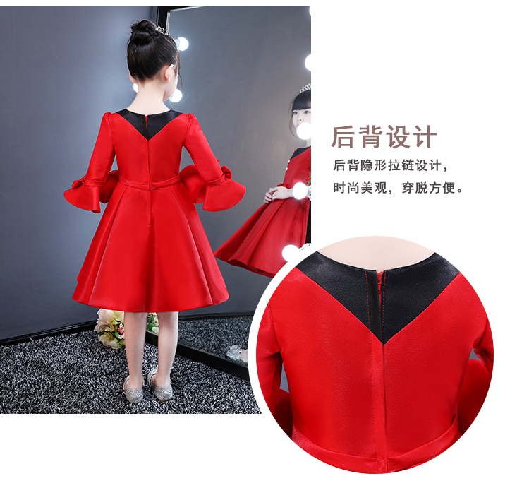 Thiếu nhi váy hoa công chúa váy đỏ cô gái pettiskirt piano hợp xướng biểu diễn trang phục dạ hội mới áo vest bé trai 1-2 tuổi