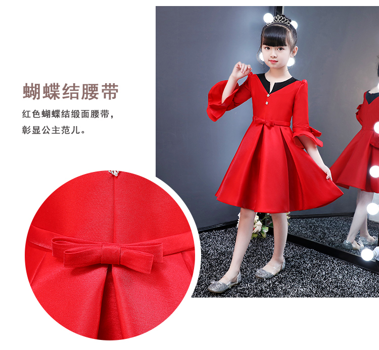 Thiếu nhi váy hoa công chúa váy đỏ cô gái pettiskirt piano hợp xướng biểu diễn trang phục dạ hội mới áo vest bé trai 1-2 tuổi