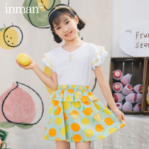Yin Man Boy Clothing Girl Suit 2022 New Ocean Gas Girl Shirt Half Body Dress Summer Dress CUHK Children 2 Pieces Sets