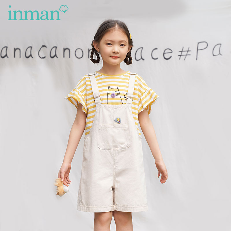 Inman Boy Clothing 2022 Summer New Girl Cuddling Bag Shorts Foreign Palate Girl Pants Little Girl Casual Pants