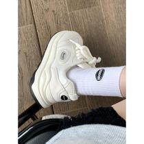 White sports shoes for women new summer breathable white shoes thick-soled Forrest Gump shoes casual dad shoes