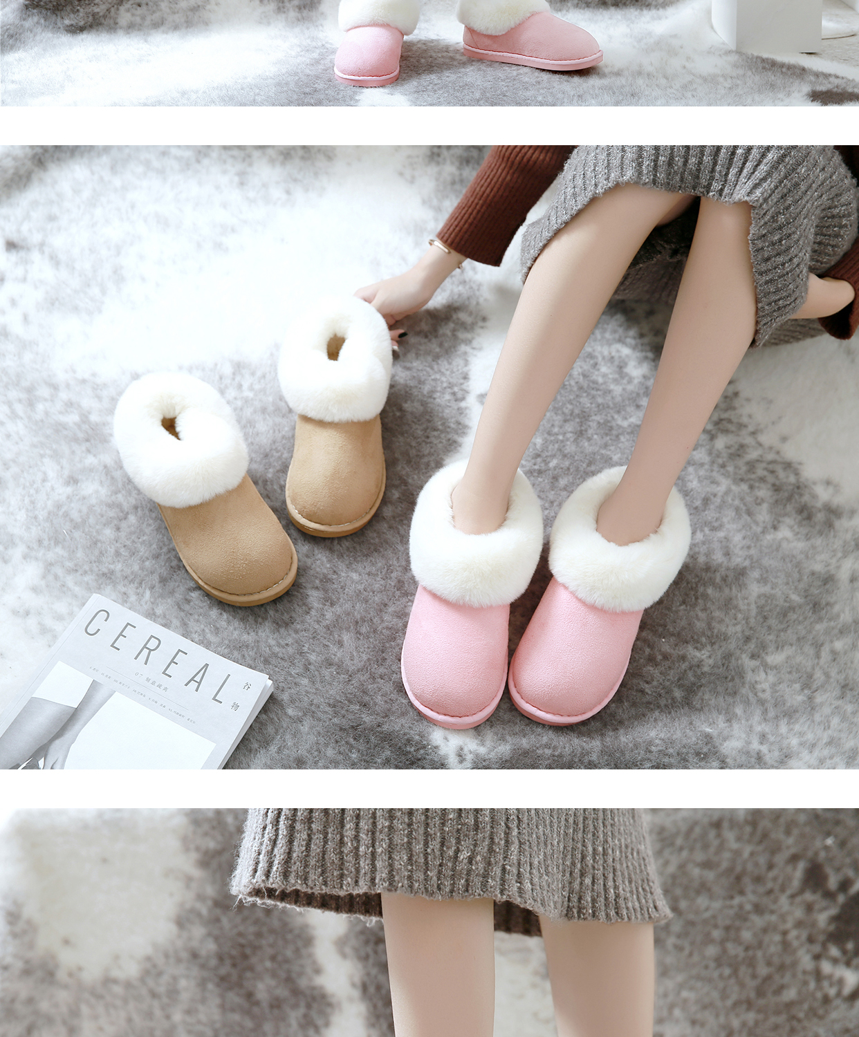 Túi mới 2018 có dép cotton nữ dày đáy mùa đông cộng với nhung nhà trong nhà mùa đông ấm áp giày cotton dày dép đi trong nhà giá rẻ