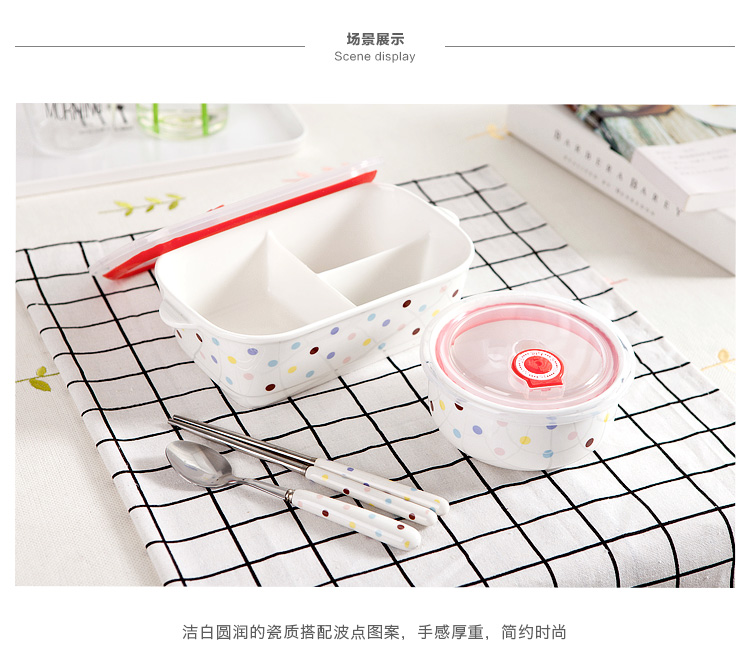 Bao gồm ba phần hộp cơm trưa lò vi sóng đặc biệt ngăn hình chữ nhật hộp ăn trưa hộp kín hộp lưu trữ hộp ăn trưa - Hộp cơm điện sưởi ấm hộp cơm giữ nhiệt cắm điện