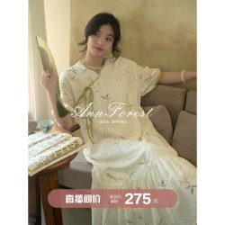 Elegant retro cheongsam dress bamboo classical Anne Forest summer new new Chinese style large size skin-friendly fresh skirt