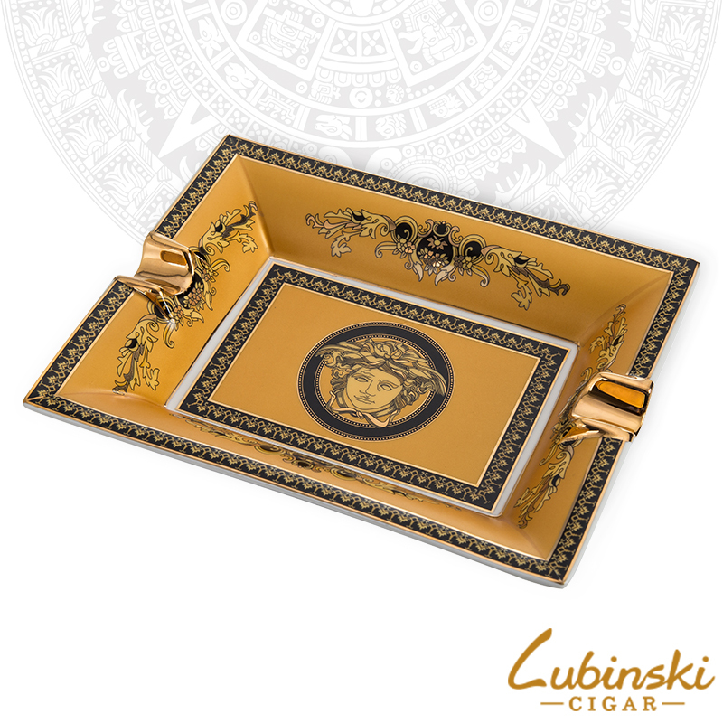 LUBINSKI cigar ashtray European-style ceramic high-grade gilt KTV living room decoration cigar accessories