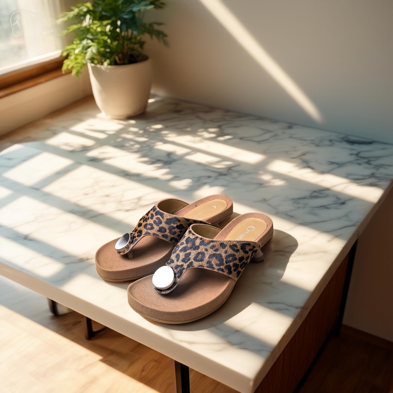 26 Summer New Fashion Korean Style Leopard Print Flip-Flops Versatile Lightweight Simple Casual Shoes for Women