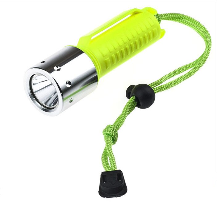 LED strong light aluminum alloy diving flashlight strong light flashlight suitable for deep diving optical convex mirror 80 meters waterproof