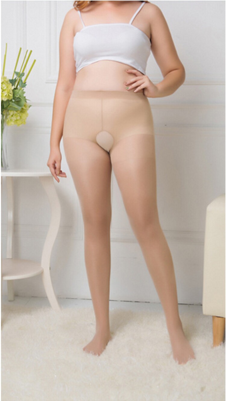 колготки / чулки дна 加肥加大码10d薄包芯丝开裆光腿神器性感薄男士伪娘黑丝袜连裤袜 OTHER