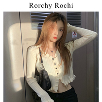 Day-series undershirt woman spring summer autumn 2022 new high waist and body blouse V neckline with short fur coat cardio-hoodie