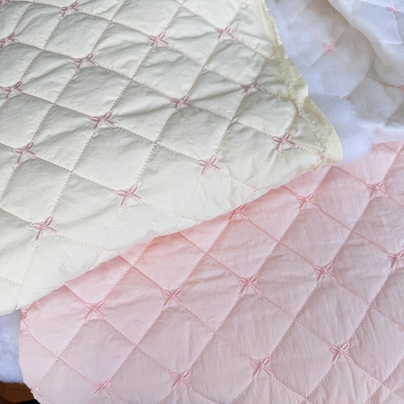 Bowknot Embroidery, Quilted Cotton, Quilted Fabric, Quilted Bags, Handmade Children's Clothing Lining, Book Covers, Clothing Fabric