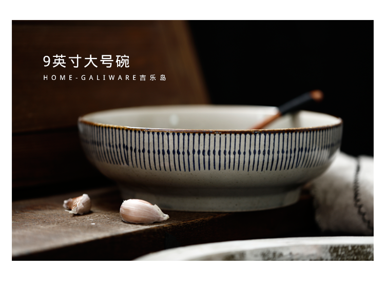 Đảo Gile Blue String Chuỗi bát bằng tay kiểu Nhật Bản bát ramen bát - Đồ ăn tối bộ bát đĩa đẹp