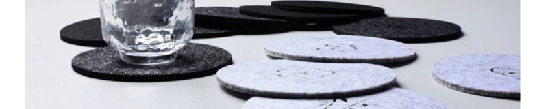Đảo Gile Cảm thấy nước Coaster Nước hấp thụ cách nhiệt Cup khô Cup Cup Tea Mat Anti-mite Pot Mat 4 Set - Tách bình lock and lock