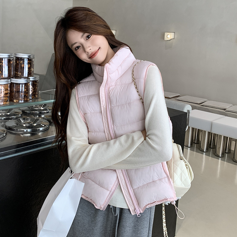 Stand Collar Lightweight Fashionable down Cotton Vest for Women, Short Stylish Autumn and Winter Versatile Cotton Vest Jacket for Winter Stand Collar Lightweight Fashionable down Cotton Vest for Women, Short Stylish Autumn and Winter Versatile Cotton Vest Jacket for Winter