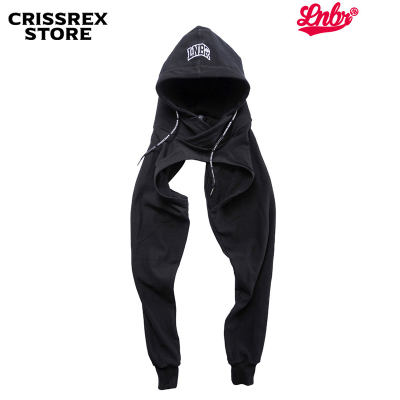 LNBR Scarf Scarf Neck Pullover Sleeve Hat Black Autumn Winter Metro Travel Travel Windproof Hip-Hop Hoodie