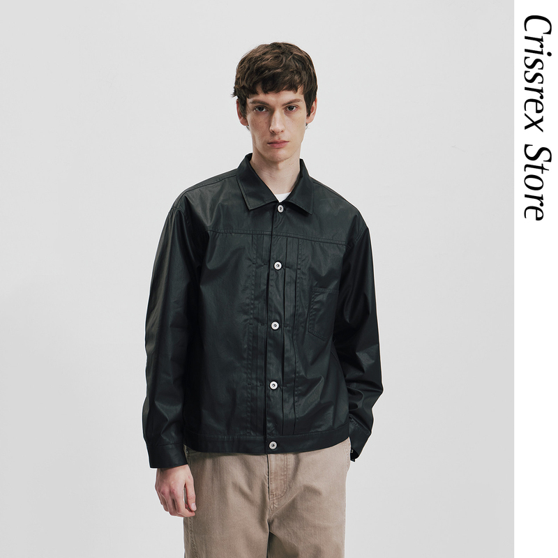Crissrex Store Whimnotion「Wax Surface Leather Feel Type1」Supima Pima Cotton Jacket