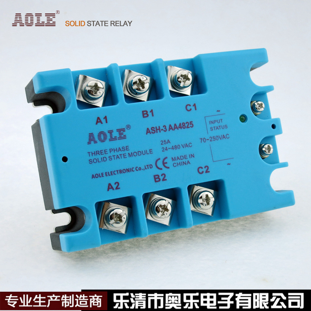 ASH-3 AA4825 manufacturer hot sell Orle blue cover three-phase AC solid state relay TSR-25AA 480V