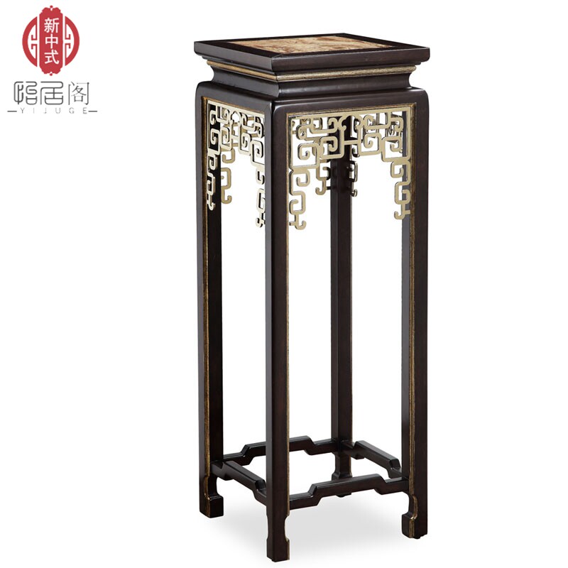 New Chinese flower stand Postmodern solid wood flower table Ming and Qing antique carved corners