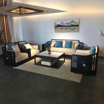 New Chinese Sofa Cloth Art Composition Large Family Style Living Room Office Modern Brief Approb. Solid Wood Custom Furniture