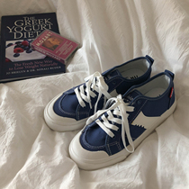 Lin Xian ginseng retro chic canvas shoes female Port wind ulzzang low-help students Korean version of Wild trendy shoes ins board shoes