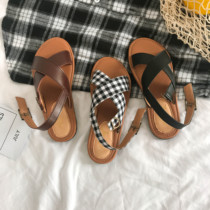 Soft-soled sandals womens 2022 summer new gentle fairy wind with skirt flat shoes students all-match ins trend