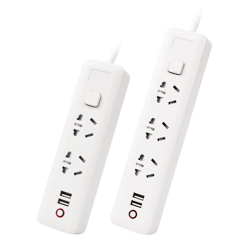 Household smart plug-in extension cord dual USB simple extension cord wiring board extension cord with switch mobile phone socket