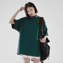 Gravity Museum solid color short sleeve T-shirt female 2021 summer new summer loose top base shirt K