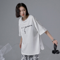 Gravity Museum Letter Print Short Sleeve T-shirt Female 2021 Summer New Half Sleeve Loose Student Top
