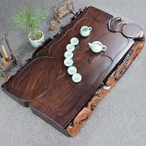 Carved tea set ebony tea tray whole log solid wood large tea table Kung Fu Tea Sea tray tea tray