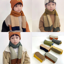 Childrens scarves autumn and winter boys and girls knitted wool bib warm and soft Korean version of men and women baby windproof