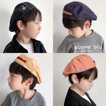 Childrens hat tide spring and summer new boys and girls Japanese Baby Cotton Fashion beret Korean painter hat