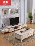 Châu âu bàn trà TV kết hợp tủ đồ nội thất phòng khách kích thước căn hộ loại telescopic đá cẩm thạch tủ TV bàn trà